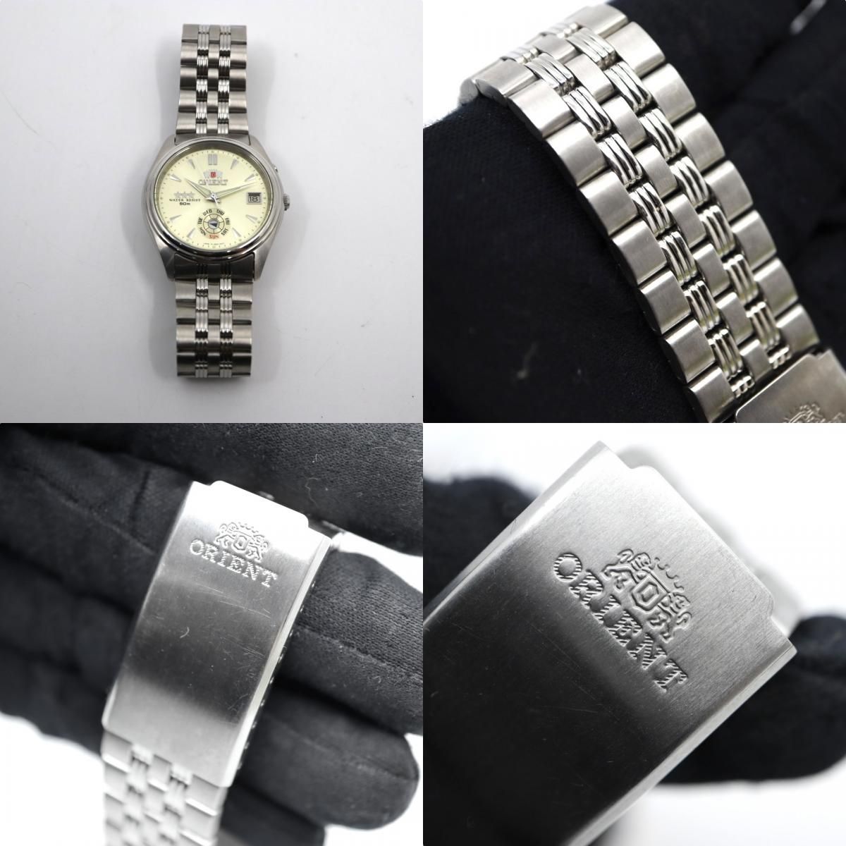 未使用品 オリエント スリースター 腕時計 シルバー デイデイト 自動  