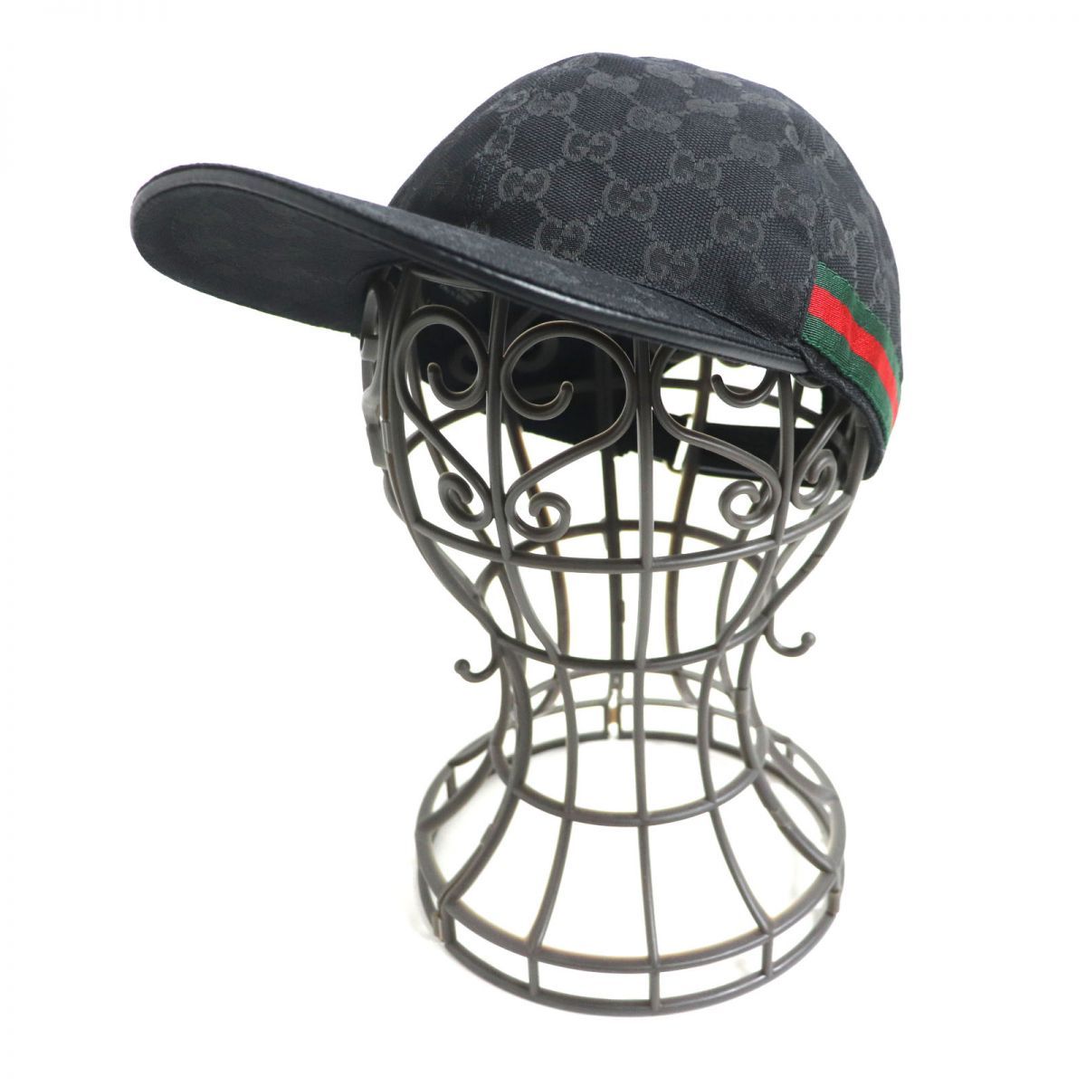 GUCCI GG シェリーライン キャップ　　Lサイズ 59cm GUCCI】グッチ『ロゴ シェリーライン レザー メッシュキャップ