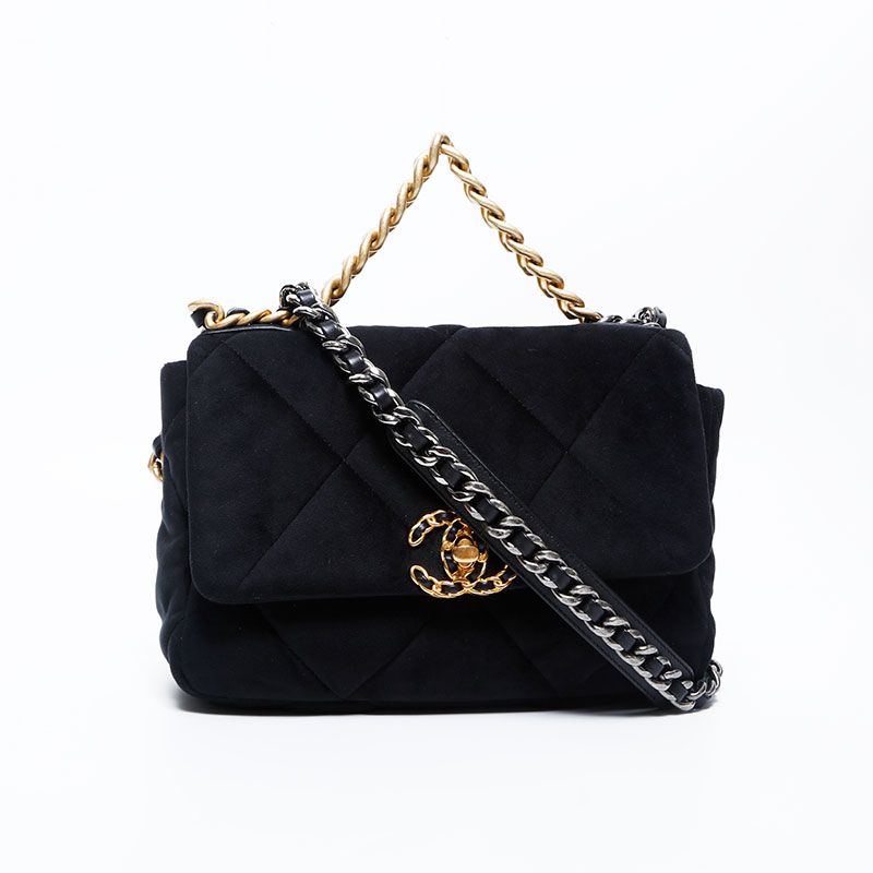 CHANEL シャネル 黒 ベルベット ショルダーバッグ