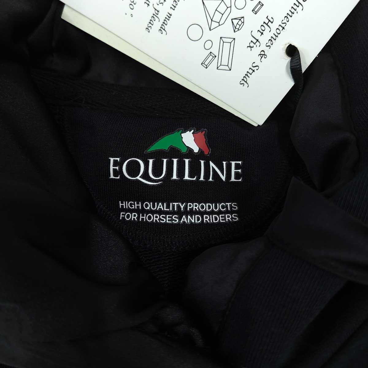 【未使用】エクイライン EQUILINE ジップアップ スウェット ジャケット フーディ S ブラック R09729 レディース 乗馬 馬術