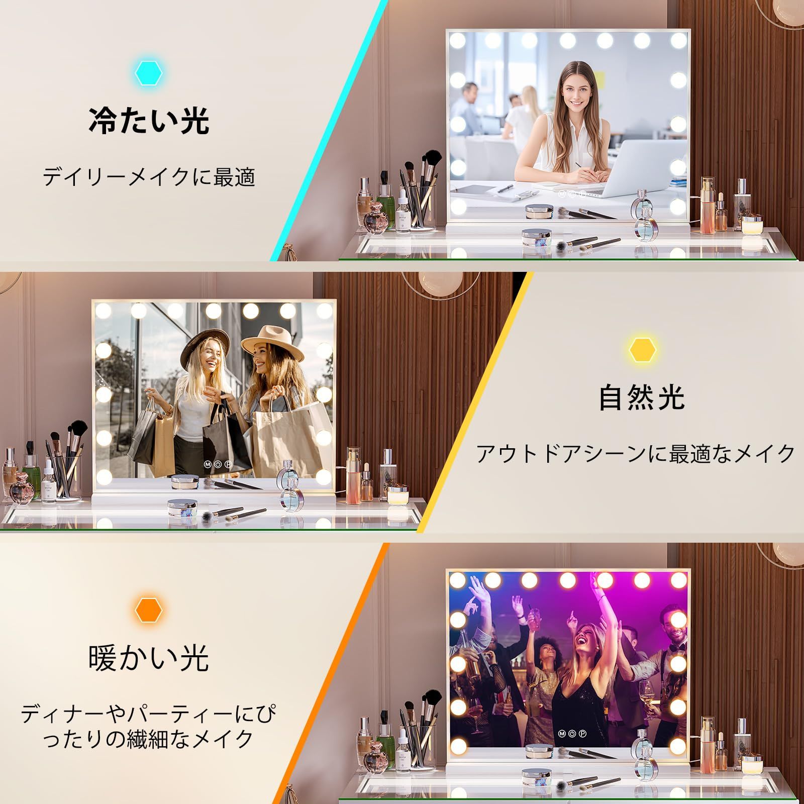 化粧鏡 三色照明モード