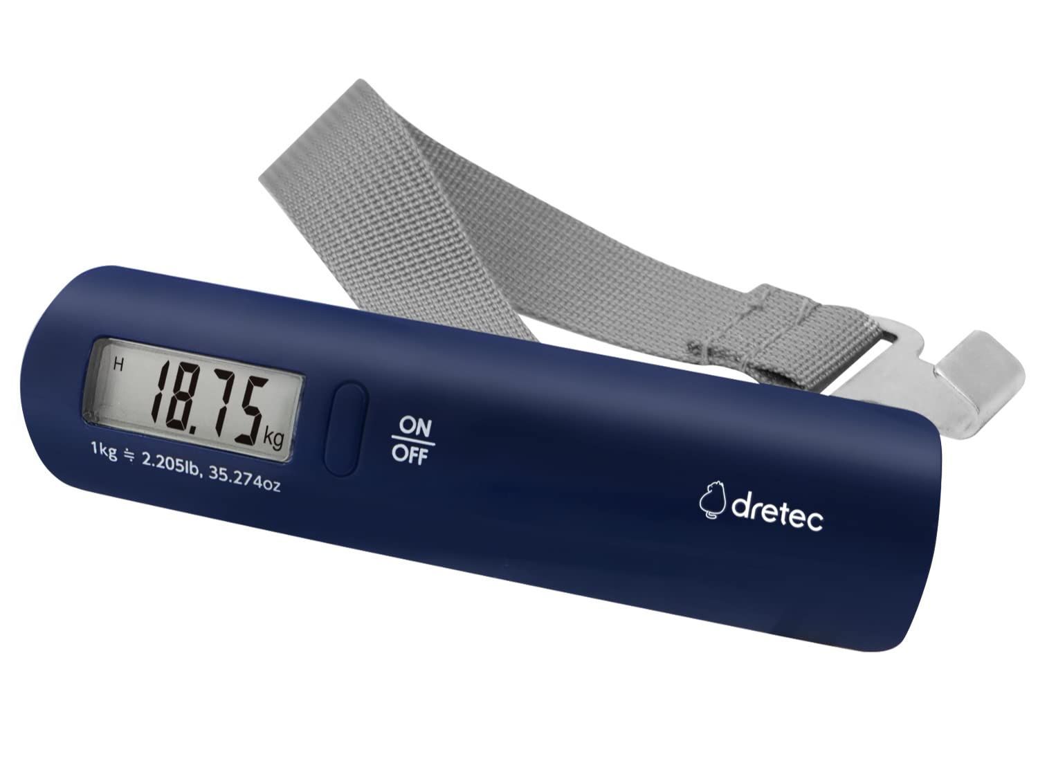 ネイビー_単品 dretec(ドリテック) 日本メーカー ラゲッジスケール 旅行はかり 荷物はかり 吊り下げ デジタル 風袋引き機能 50kg 旅行グッズ 便利グッズ はかり スケール トラベルグッズ 三角ス