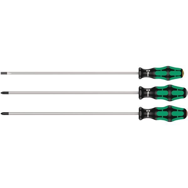 WERA ヴェラ 3本組 Kraftform Plus ハンドル ロング マイナス プラス ポジドライバーセット 347735 工具 作業工具 道具 ツール