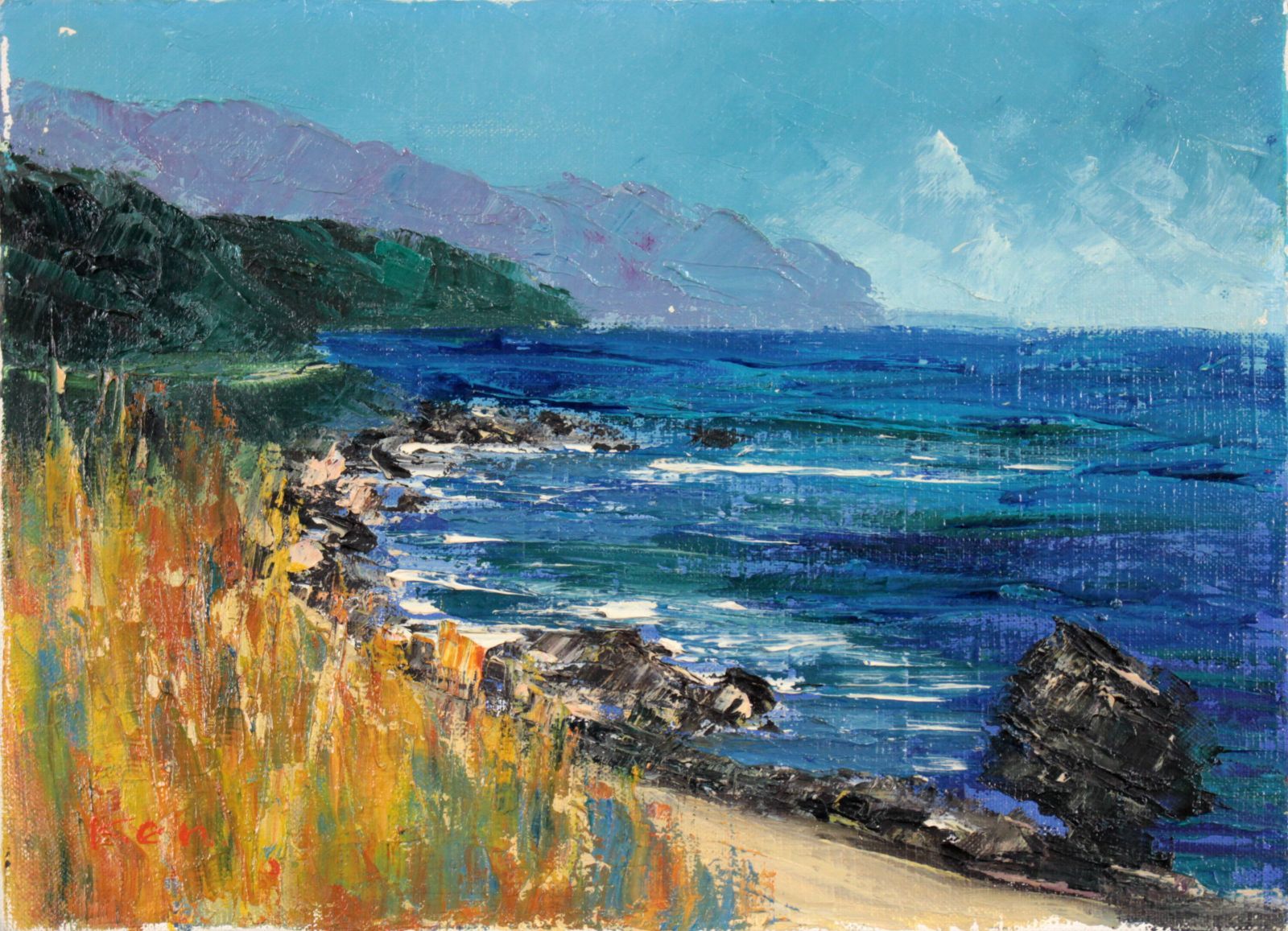 河島賢太郎『雷電海岸』油彩画【真作保証】 絵画 河島賢太郎『雷電海岸』油彩画【真作保証】 絵画 - メルカリ