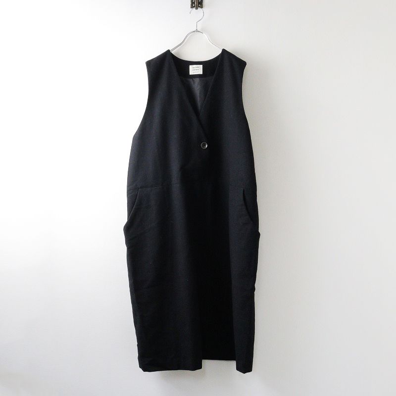 人気 2025AW アトリエナルセ atelier naruse cotton-wool herring-bone jumper skirt ジャンパースカート F|ブラック 2400014363371