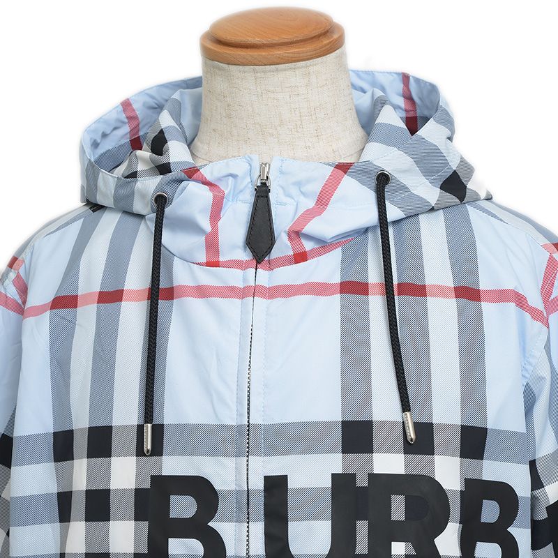 【未使用ほぼ新品に近い★希少LL】バーバリーマウンテンパーカー★ノバチェック★★ バーバリー マウンテンパーカー ノバチェック ブルー ナイロン