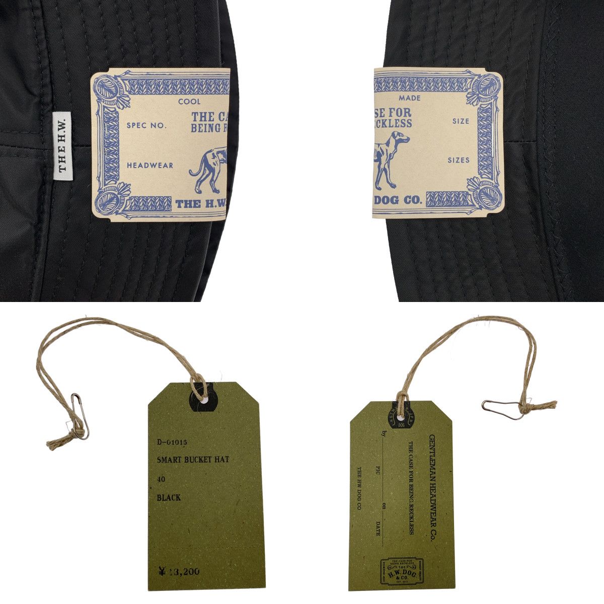 品質保証！ THE H.W.DOG-CO. | ドッグアンドコー | ポリエステル バケットハット | F | ブラック | メンズ