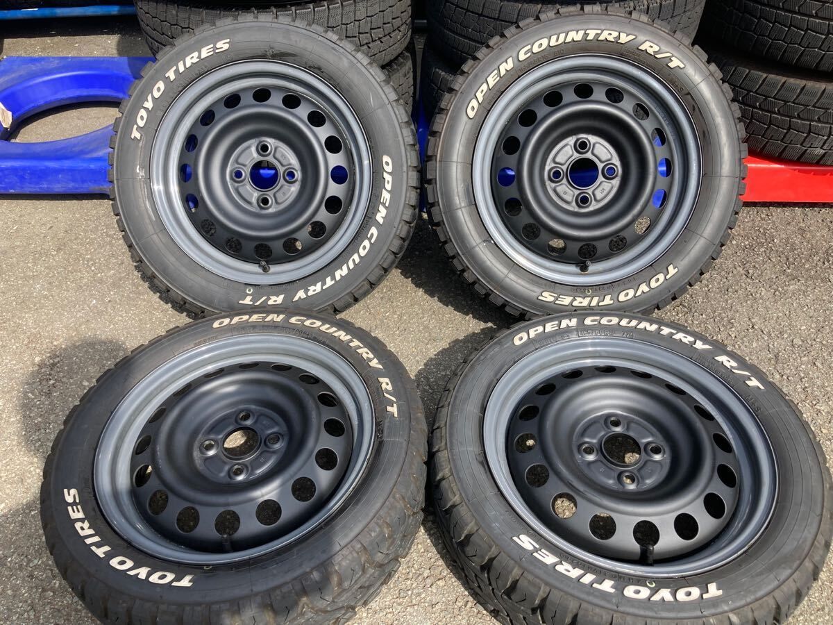 アクア純正スチールホイール×TOYO オープンカントリーRT 165/60R15 165/65R15◇5J 15in+39 4/100  54ｍｍ◇リフトアップの軽箱 軽トラック - メルカリ