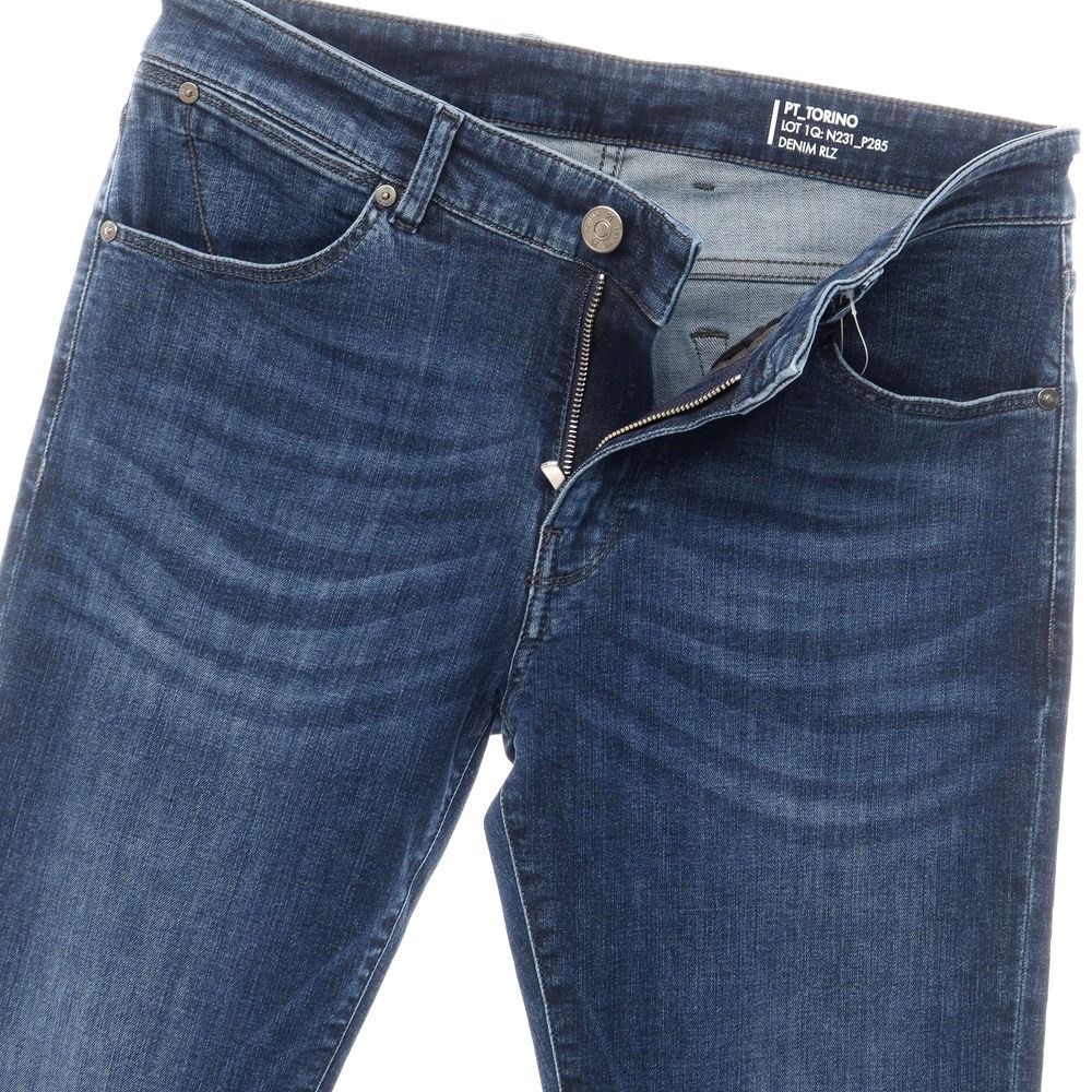 【中古】ピーティートリノ デニム PT TORINO DENIM SWING 加工 ストレッチデニムパンツ ジーンズ ネイビー【サイズ32】【メンズ】