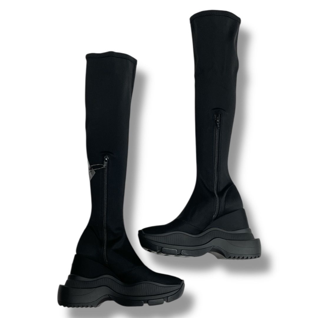 TOKYO BLACK DOUBLE SNEAKER SHORT BOOTS M