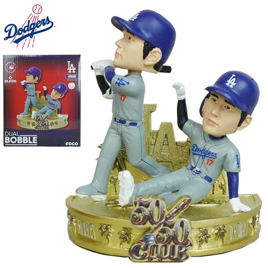大谷翔平 ボブルヘッド 5インチ FOCO MLB 50|50CLUB DUAL BOBBLE 5INCH LA DODGERS ロサンゼルス ドジャース メジャー リーグ ベースボールマスコット フィギュア フィギア 公式グッズ ミニ シリアル