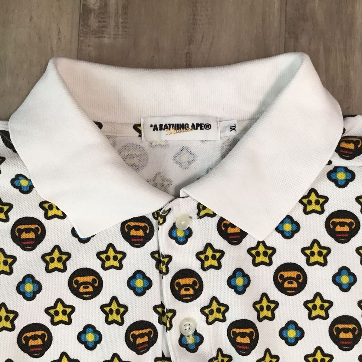 ☆XL☆ マイロ モノグラム ポロシャツ a bathing ape star BAPE STA