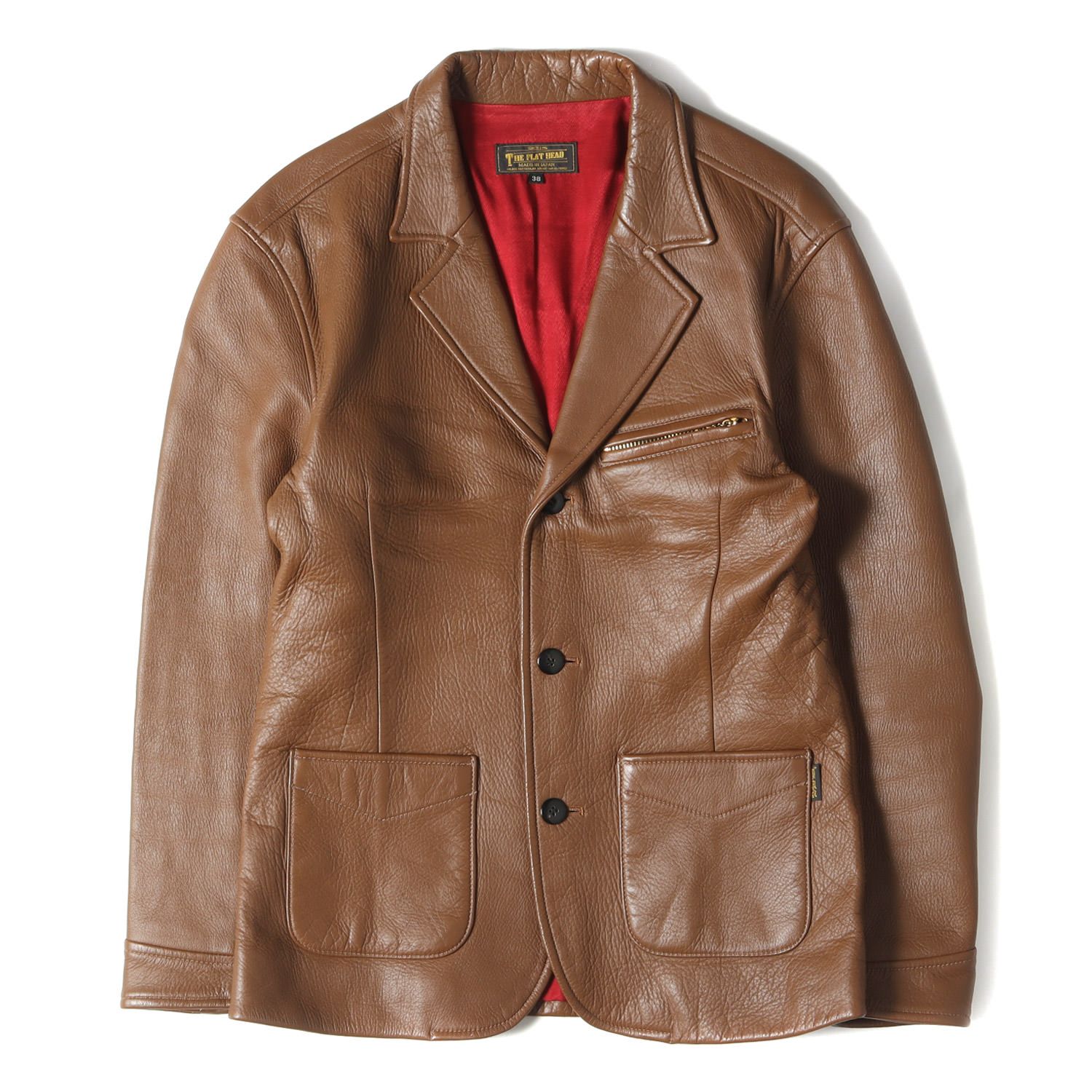THE FLAT HEAD フラットヘッド ディアスキン レザージャケット 38 FLAT HEAD フラットヘッド ジャケット サイズ:38(M) ディア