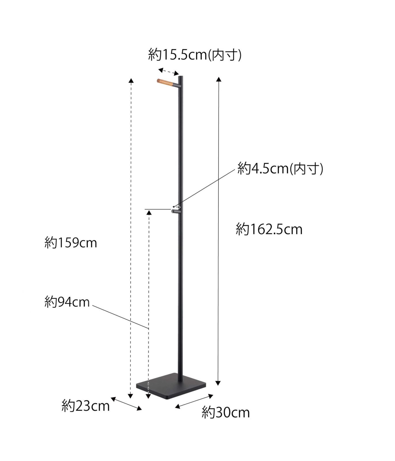 数量 tower タワー 玄関先 約W23×D30×H162.5cm オフィス ブラック 場所を取らず コートハンガー スマート設計 エントランス 5913 山崎実業 Yamazaki