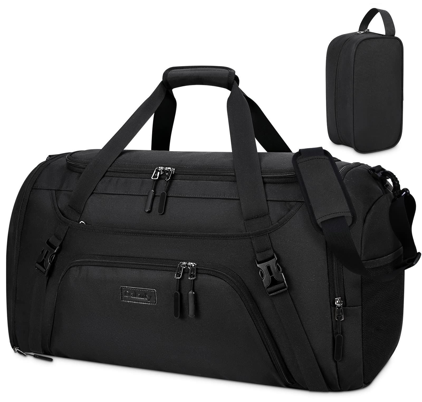 Color ブラック|40L_Size 40L ボストンバッグ 大容量 スポーツバッグ 修学旅行 防災 旅行バッグ トラベルバッグ YKKファスナー 撥水加工 ジムバッグ 40L 55L シューズ収納 乾湿分離 斜めがけ 手提げ 肩掛け 男女兼用 black-