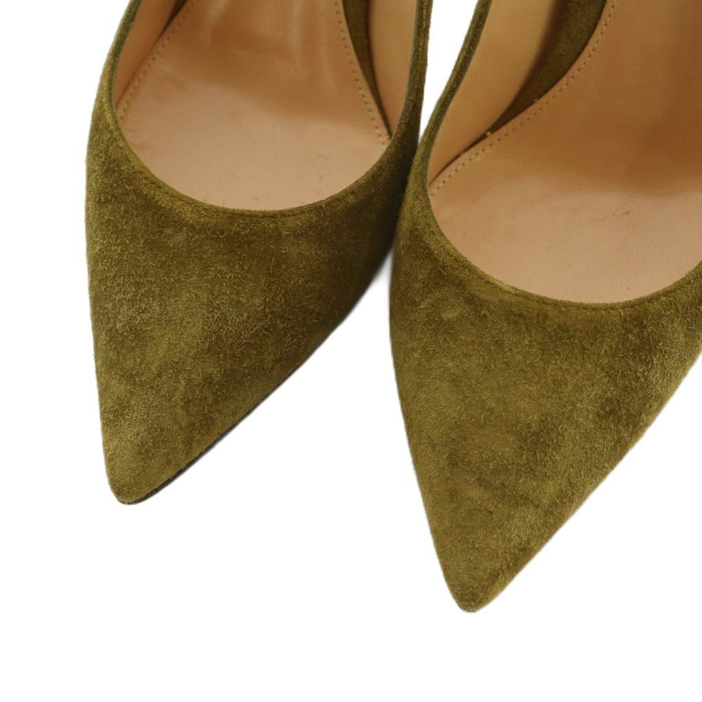 ジャンヴィトロッシ Gianvito Rossi パンプス ポインテッドトゥ ピンヒール スエード 35 22.0cm カーキ |MI OS SH KIN-KAAI_COM