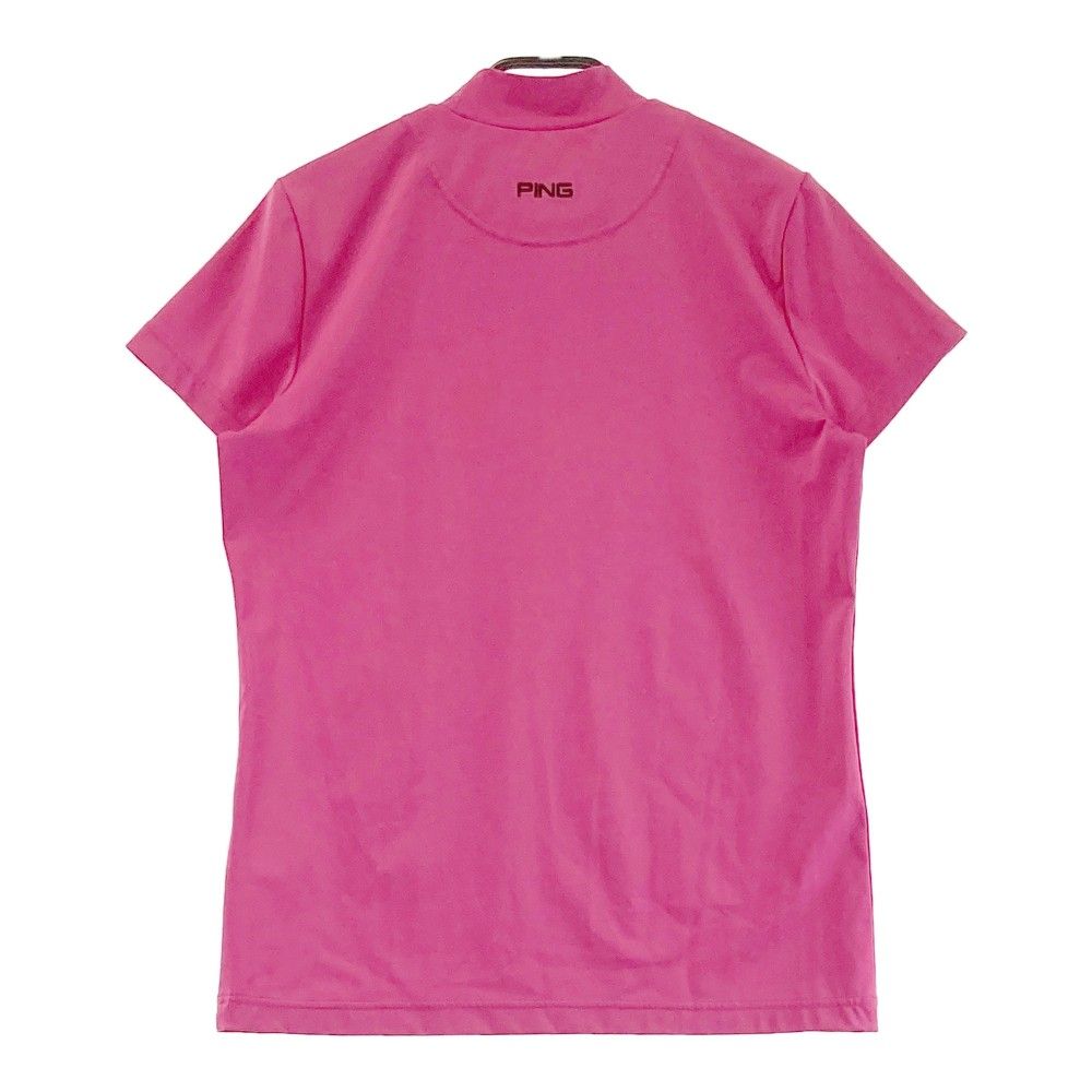 サイズ：L PING ピン モックネック 半袖Tシャツ ピンク系