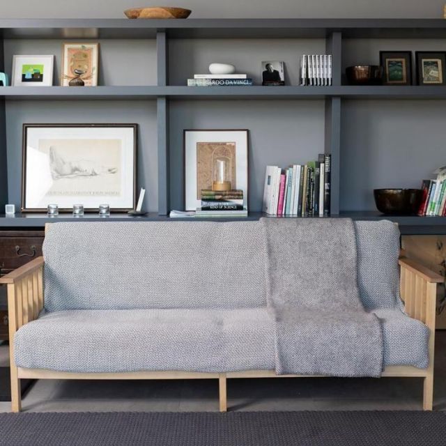 KLIPPAN クリッパン リサイクルウール ハーフスロー グースアイ MIDI グレー ブランケット 北欧 ハーフサイズ シンプル インテリア