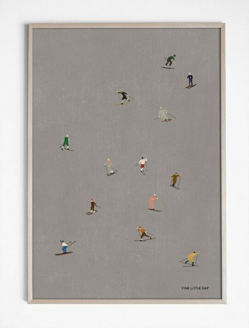 FINE LITTLE DAY | SKIERS POSTER | アートプリント/ポスター (50x70cm) 北欧 スキー ウォールインテリア インテリア おしゃれ ギフト 壁 誕生日プレゼント 玄関 ポスター リビング アート アートパネル 寝室 壁掛け