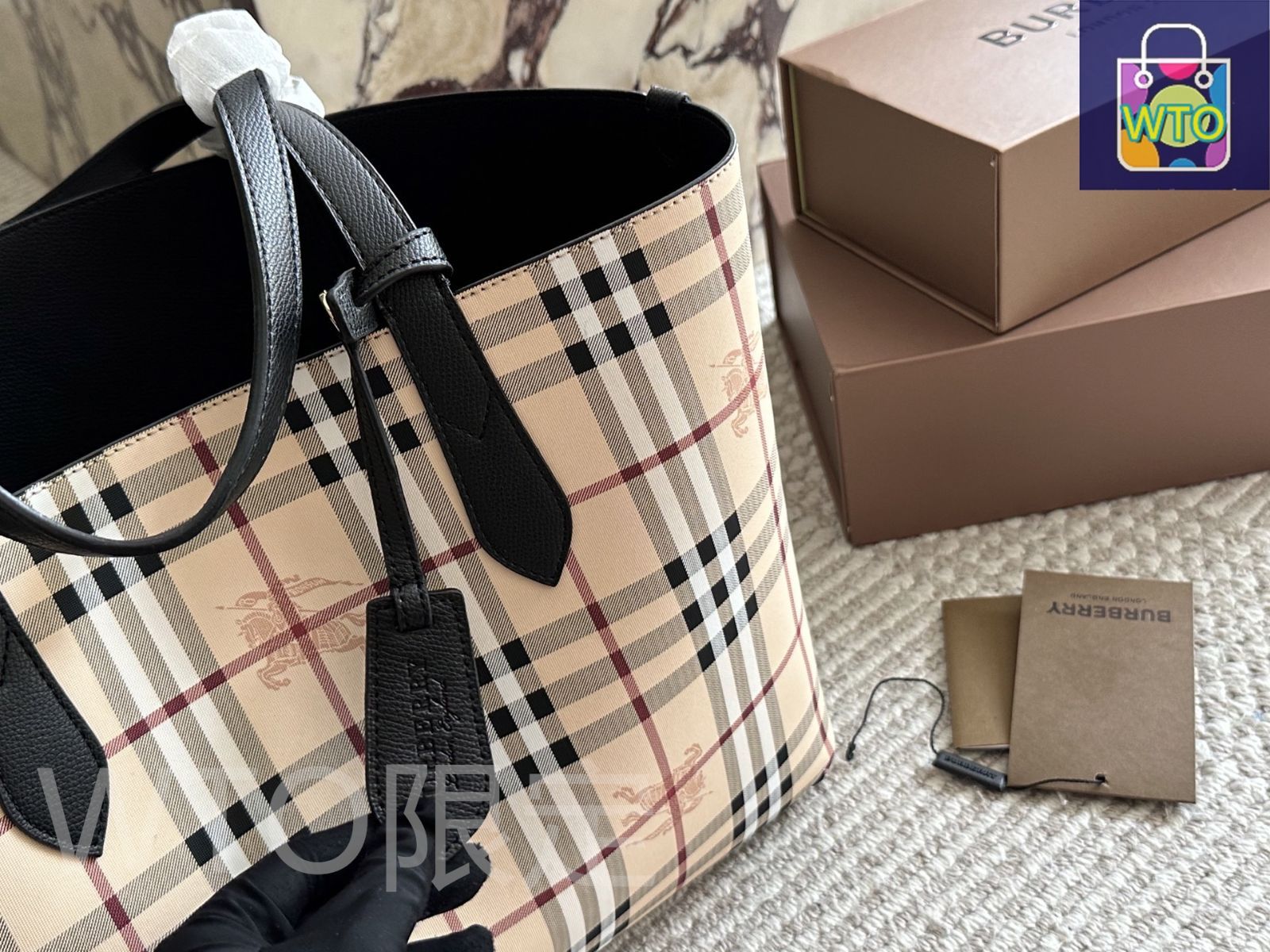 今日特価】Burberry バーバリー クラシック ダブルサイド トート