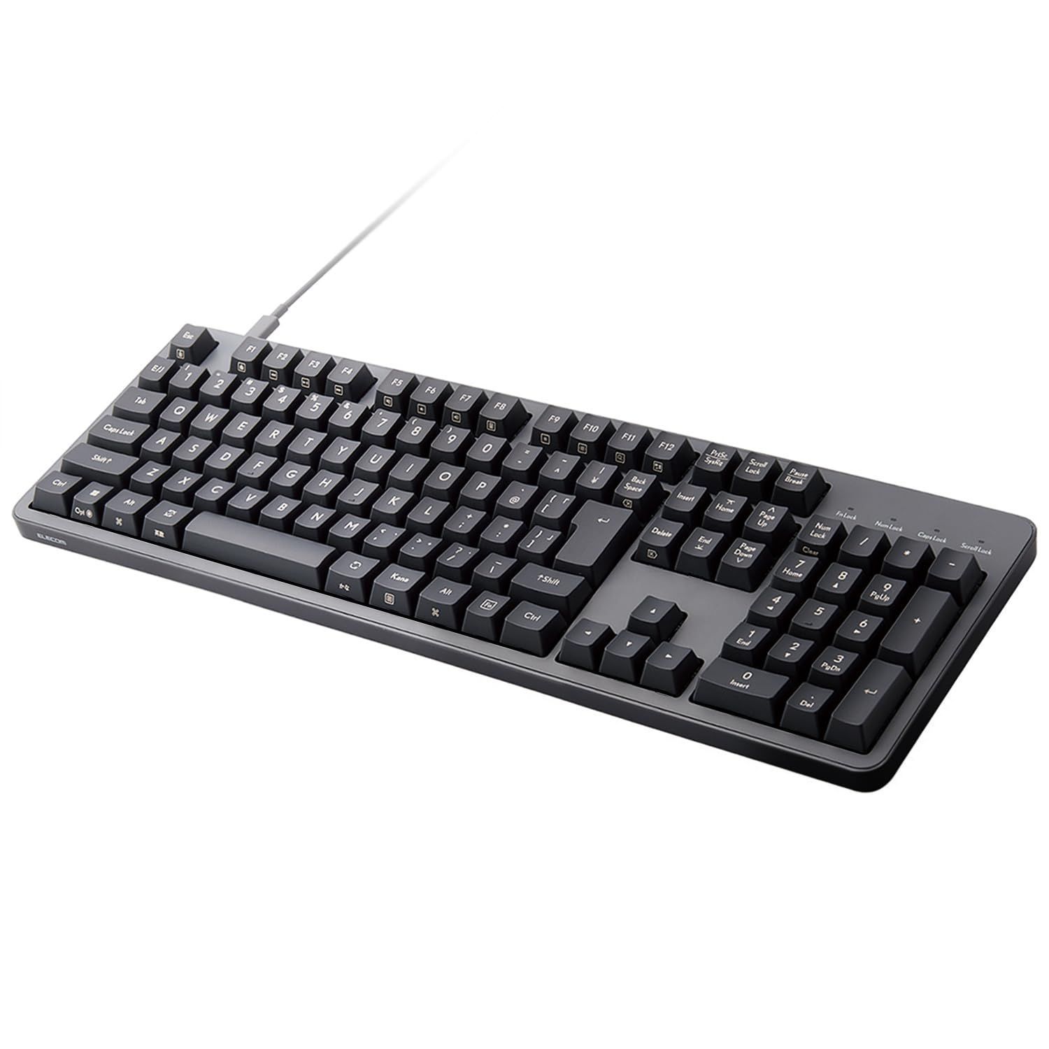 【新着商品】有線 Leggero フルサイズ Nキーロールオーバー対応 メカニカルキーボード 5000万回高耐久スイッチ採用 赤軸 エレコム グレー TK-MC50UKLGY/EC