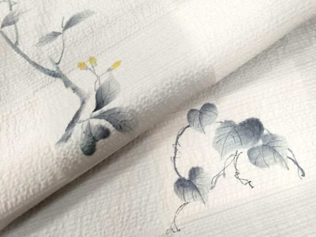 平和屋着物○上質な小紋 変わり市松蔦の葉文 正絹 逸品 CAAU2933yc