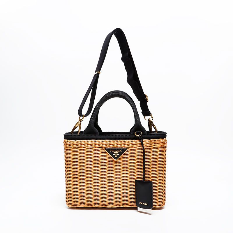 PRADA プラダ ウィッカー カゴバッグ ブラック Amazon | [Prada] [プラダ] カゴバッグ ウィッカー キャンバス