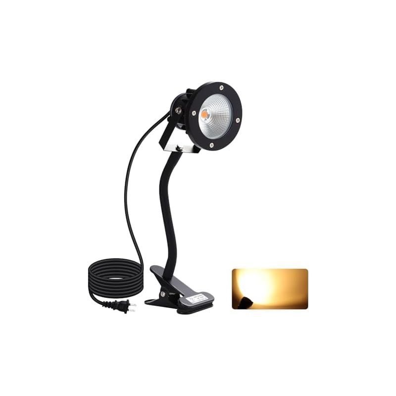【在庫セール】WEAOSJZ 電球色 LEDクリップライト フレキシブルアーム 小型 防雨 防水型 電球色 2700K 7W 小型 看板照明 屋外 屋内兼用 led器具 店舗用 防雨 延長コード3m 看板用ライト 店頭看板 作