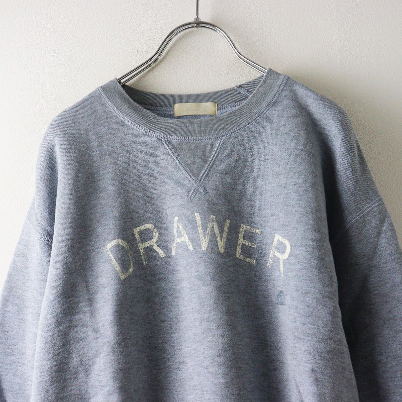 ドゥロワー Drawer コットンツリ裏毛プリントクループルオーバー