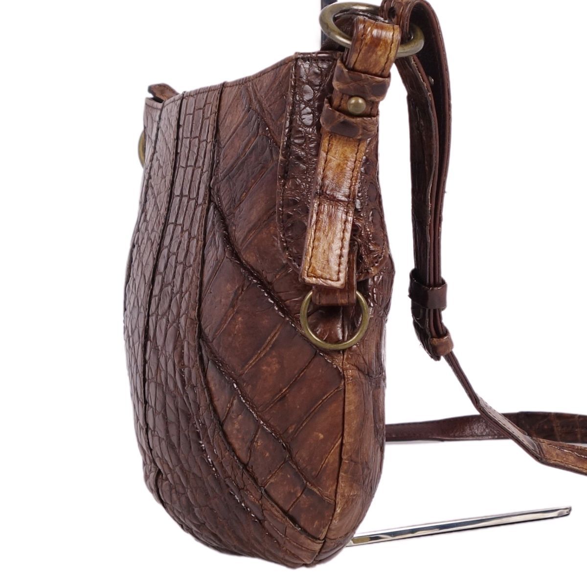 美品 クロコダイル CROCODILE JRA バッグ ショルダーバッグ ターン 
