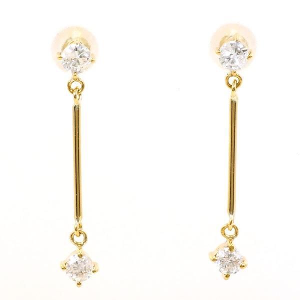 K18YG ピアス Earring ダイヤ 0.25 ×2 総重量約1.0g