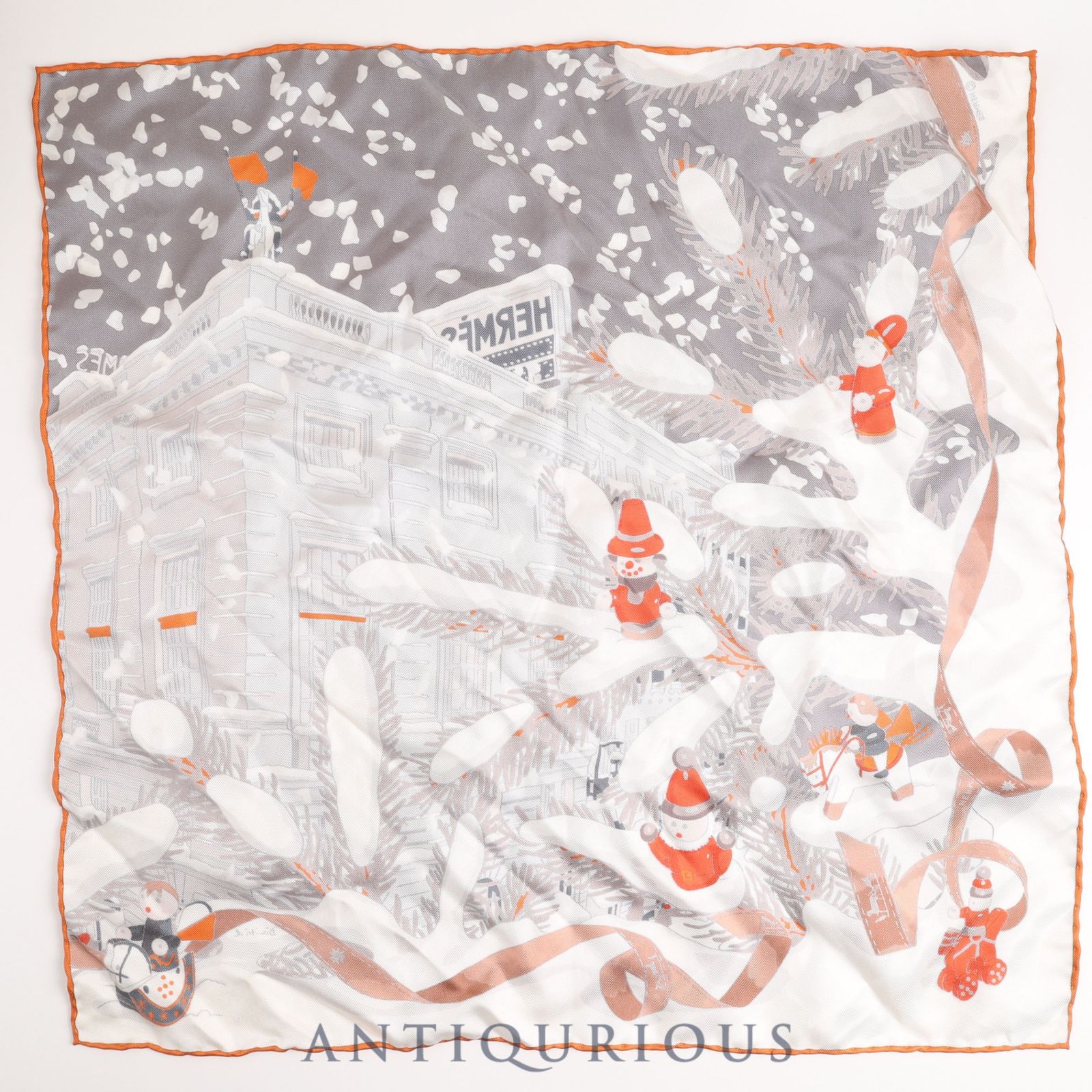 エルメス スカーフ カレ45 NOEL AU 24 FAUBOURG フォーブル24番地の