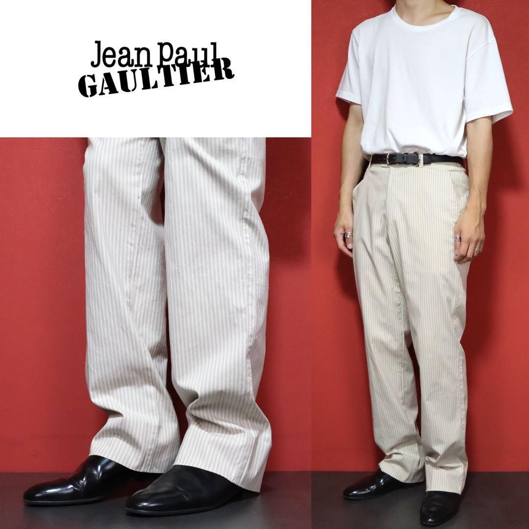 希少】GAULTIER HOMME objet ストライプ柄 スラックス - メルカリ