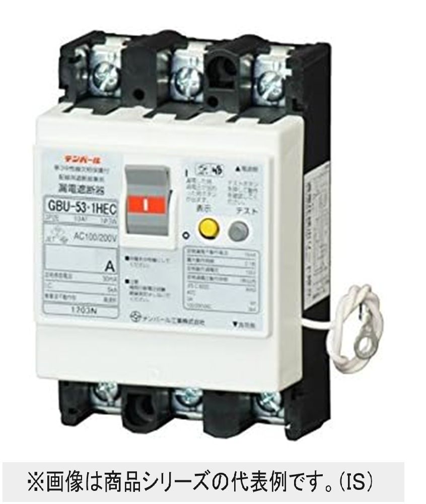 漏電遮断器 単3中性線欠相保護付 過電圧検出リード線付 U5301HEC3030 30A GBU-53･1HEC