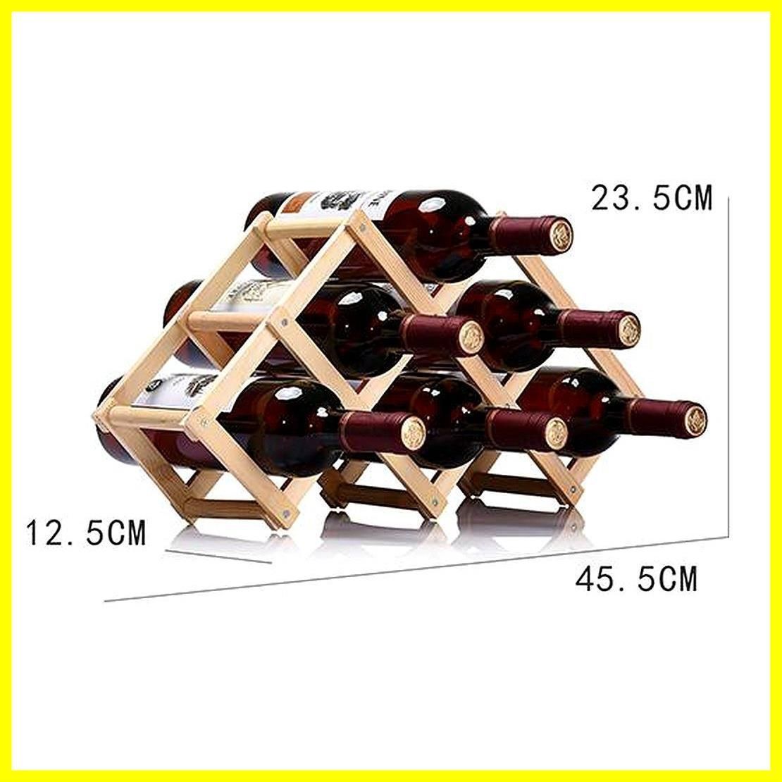 サイズが選べる 折りたたみ式 ワインラック 木製 ホルダー ワイン シャンパン ボトル スタンド 収納 ケース インテリア に (6本収納  ベーキングカラー) 贅沢屋の - ワイン・バー・酒用品