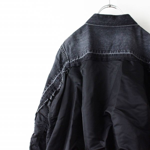 sacai サカイ SCW-051 Denim X Ma-1 Jacket 2/ブラック デニム ...