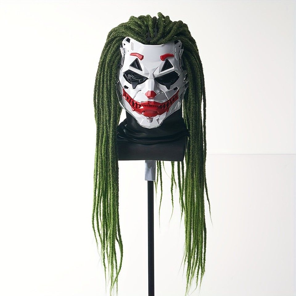 ハロウィン 仮面舞踏会に ジョーカー風コスプレマスク 個性的スタイルでパーティーを盛り上げるプラスチック製仮面｜パーティーグッズ コスチューム小道具 ブレードル付き