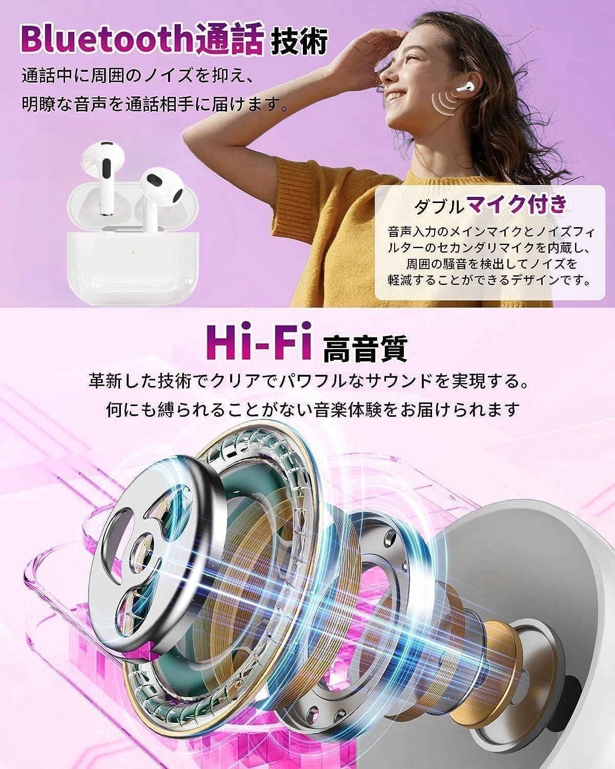 【在庫処分】【MFi認証エアポッツ】AirPods エアポッツプロ イヤホンえあほっつブルートゥースイヤホンワイヤレスイヤホンAirpods ProイヤホンBluetooth5.3インイヤインイヤーエアポッズインイヤイヤホン瞬時接続自動ペアHI-FIイヤホン 