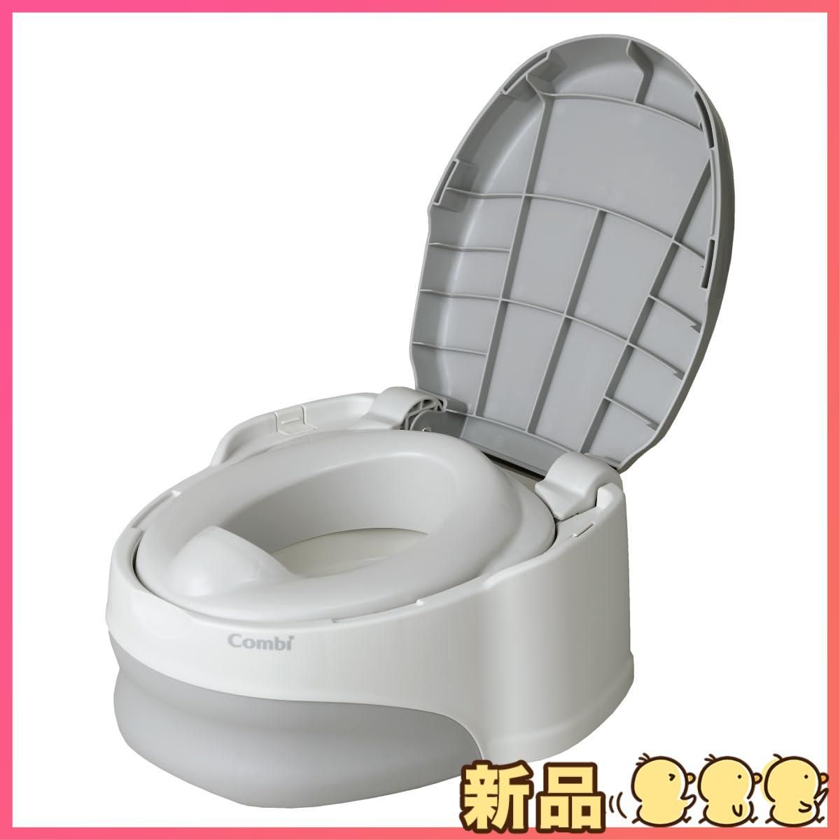 コンビ トイレトレーニング ベビーレーベル 洋式おまるでステップ グレー おまる 1歳頃~|補助便座 ステップ 1歳6ヶ月頃~対象