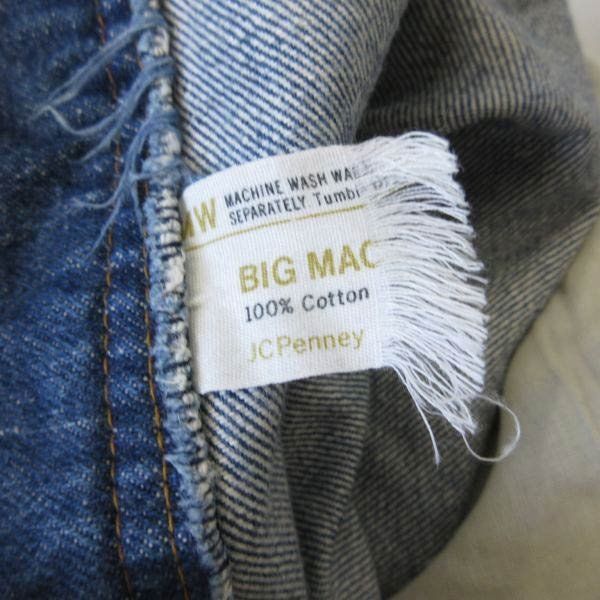  70 s BIG MAC デニム ローガー パンツ W 42 L 28.5 サスペンダーボタン付き ペインター ビッグマック ビンテージ D 152-21-0017 ZVW オーバーオール つなぎ パンツ