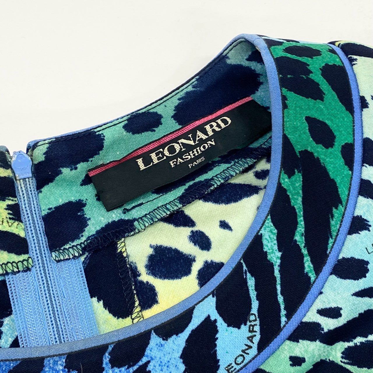 13f7 LEONARD FASHION レオナール カンカン素材 レオパード柄 長袖