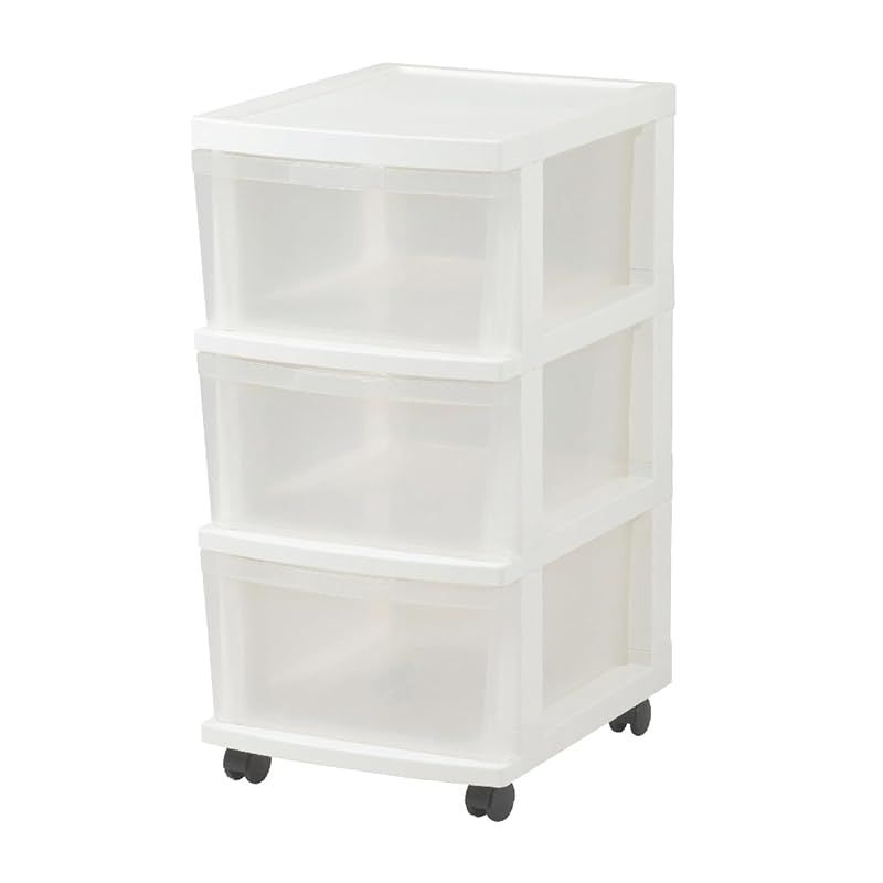 JEJアステージ(JEJ Astage) 収納チェスト エミングFT 3段 キャスター付き ホワイト 日本製 簡単組立 W340×D420×H680mm 0