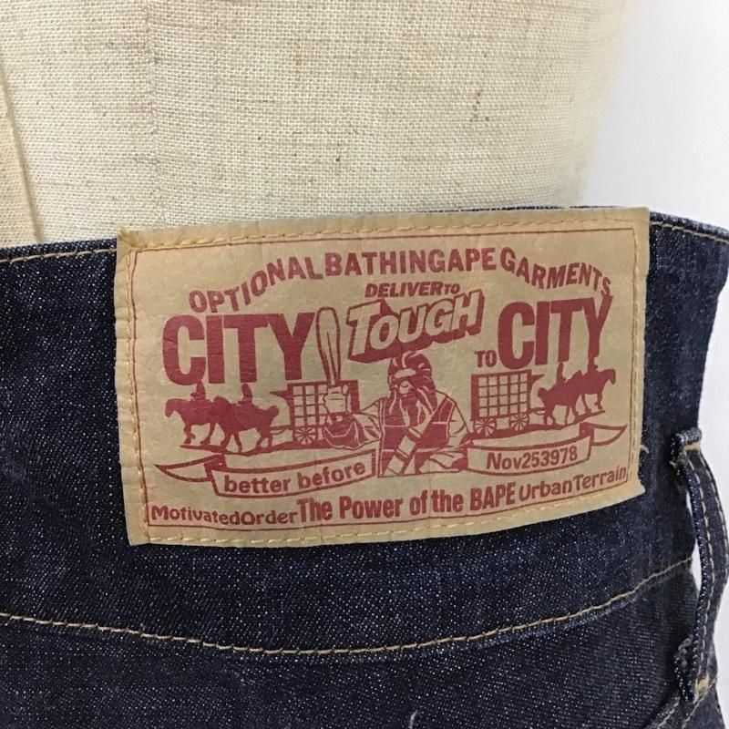 BAPE ブラックデニム ストレートパンツ A BATHING APE アベイシング