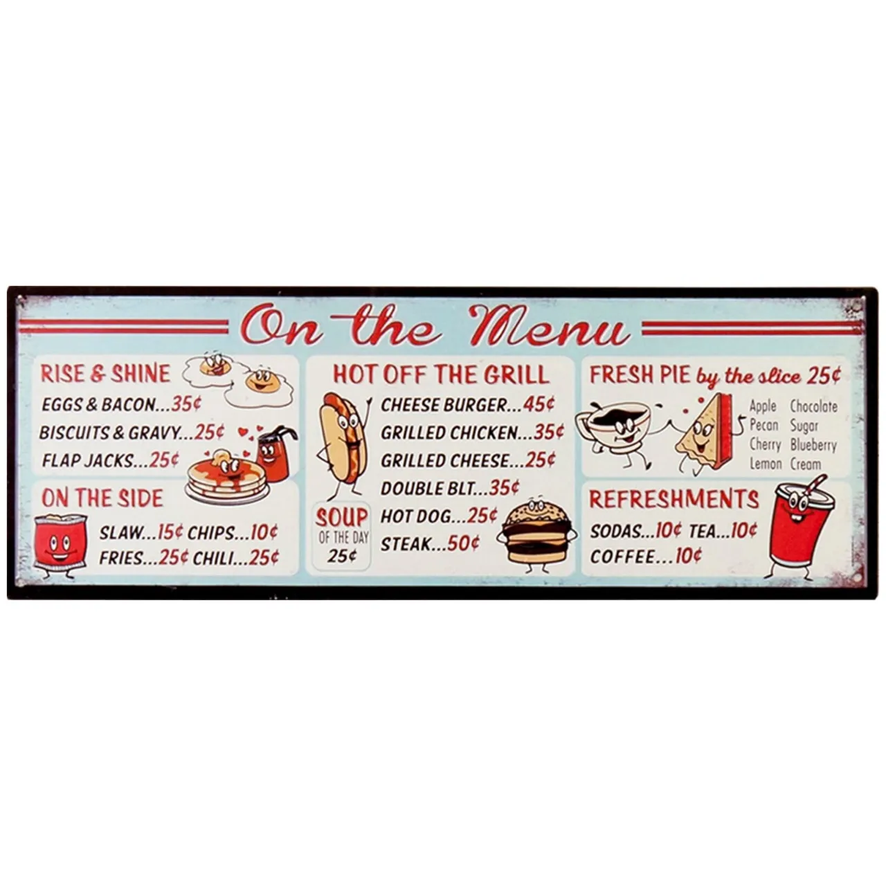 3014》新品 レトロ ブリキ看板 ☆On the Menu☆ アメリカンダイナー