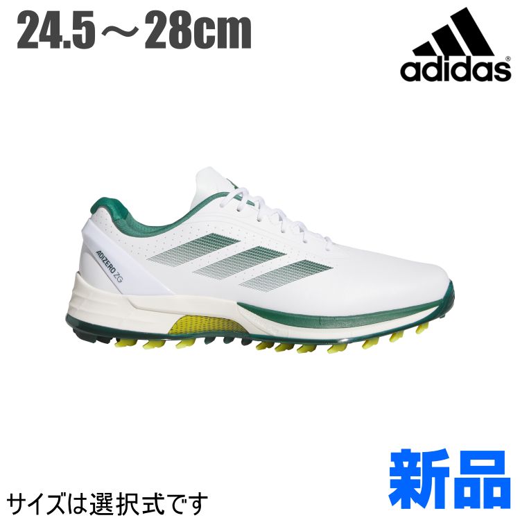 33ホワイト|グリーン|イエロー メーカー正規仕入品 モデル adidas アディダス ゴルフシューズ NLC98 アディゼロ ゼッドジー 25 adizero ZG 靴ひもタイプ|EE相当 メンズ