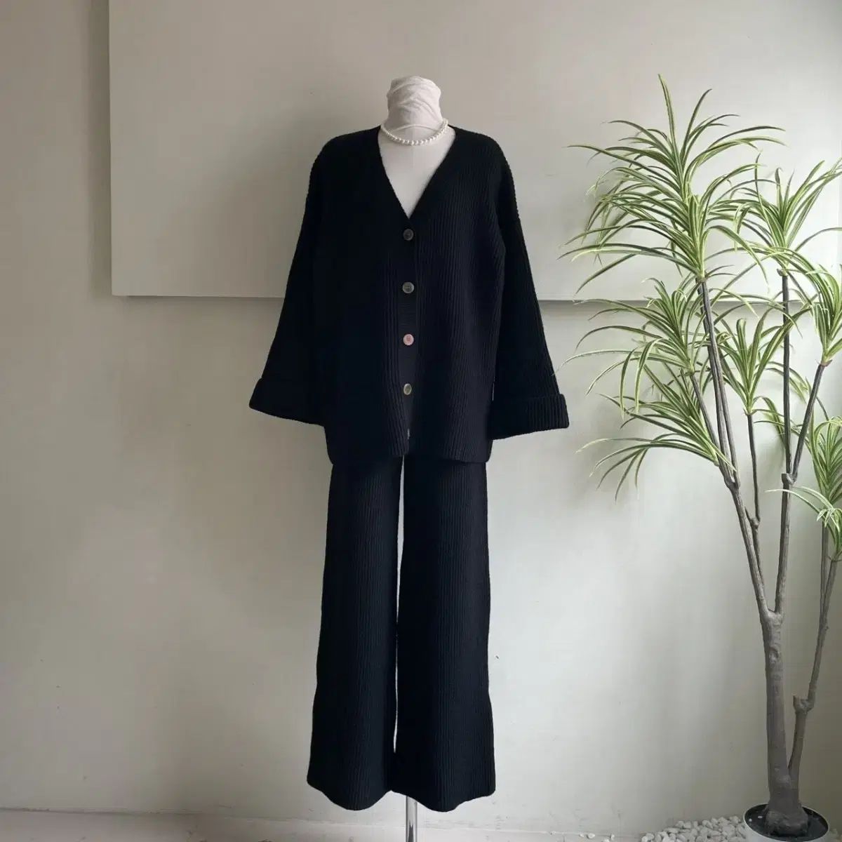 カーディガン ニットパンツ