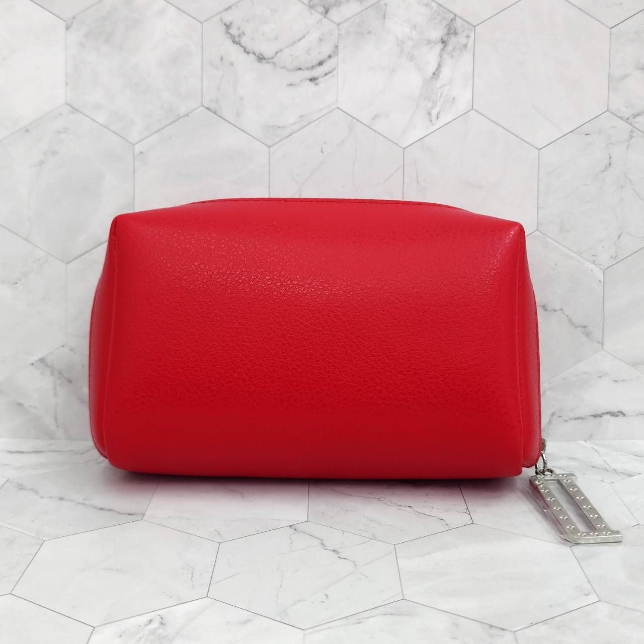 未使用 Dior ディオール ポーチ レッド×シルバーカラー