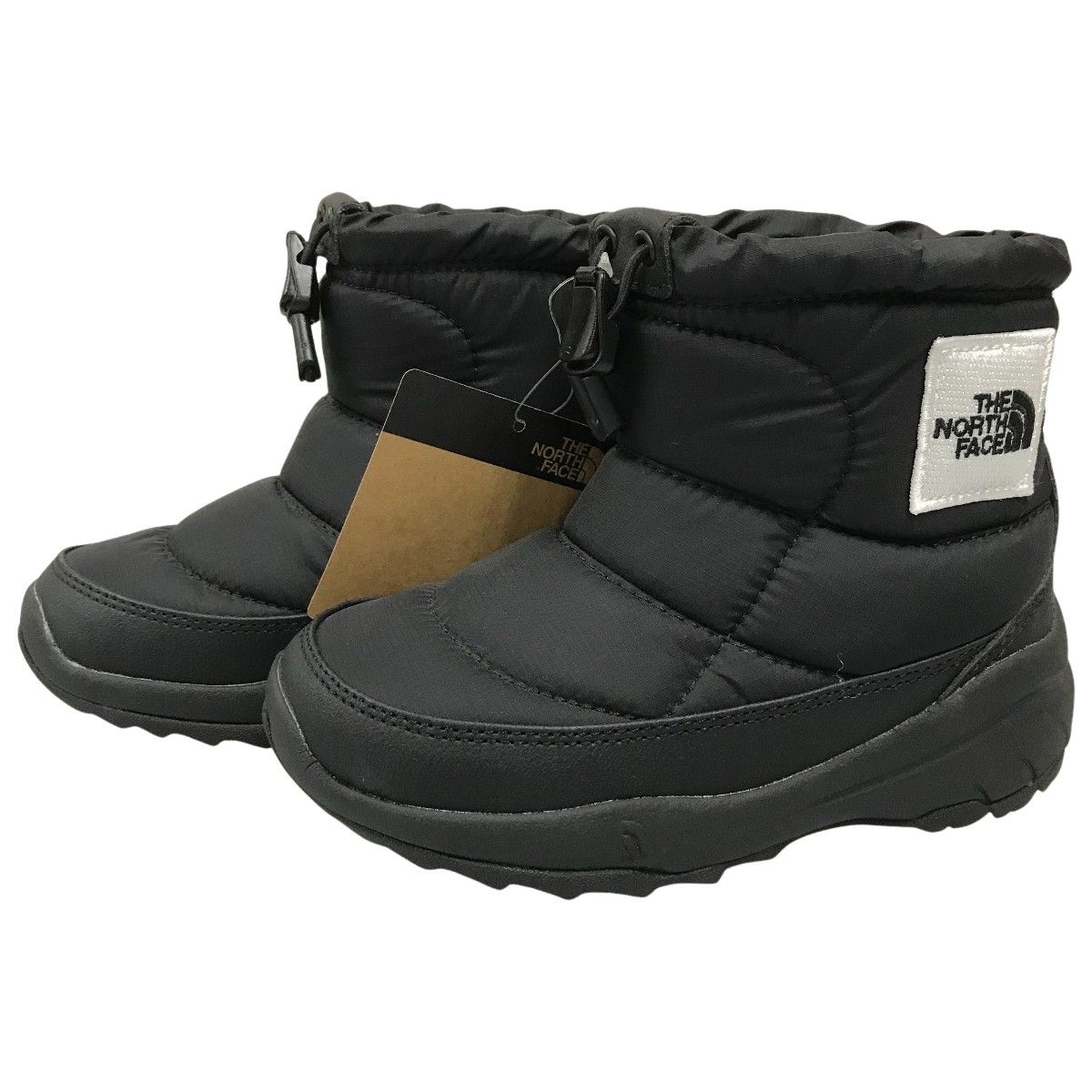 HOT，得価 ##THE NORTH FACE ザノースフェイス キッズ ブーツ 17cm K Nuptse Bootie Logo Short NFJ52280 KW ブラック×ホワイト ブーツ・ブーティ