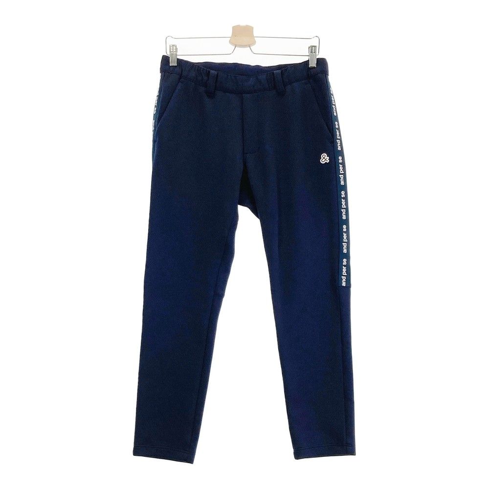 サイズ：M AND PER SE アンパスィ 2023年モデル ストレッチパンツ サイドロゴ  ネイビー系 [240101326055] ゴルフウェア メンズ ストスト