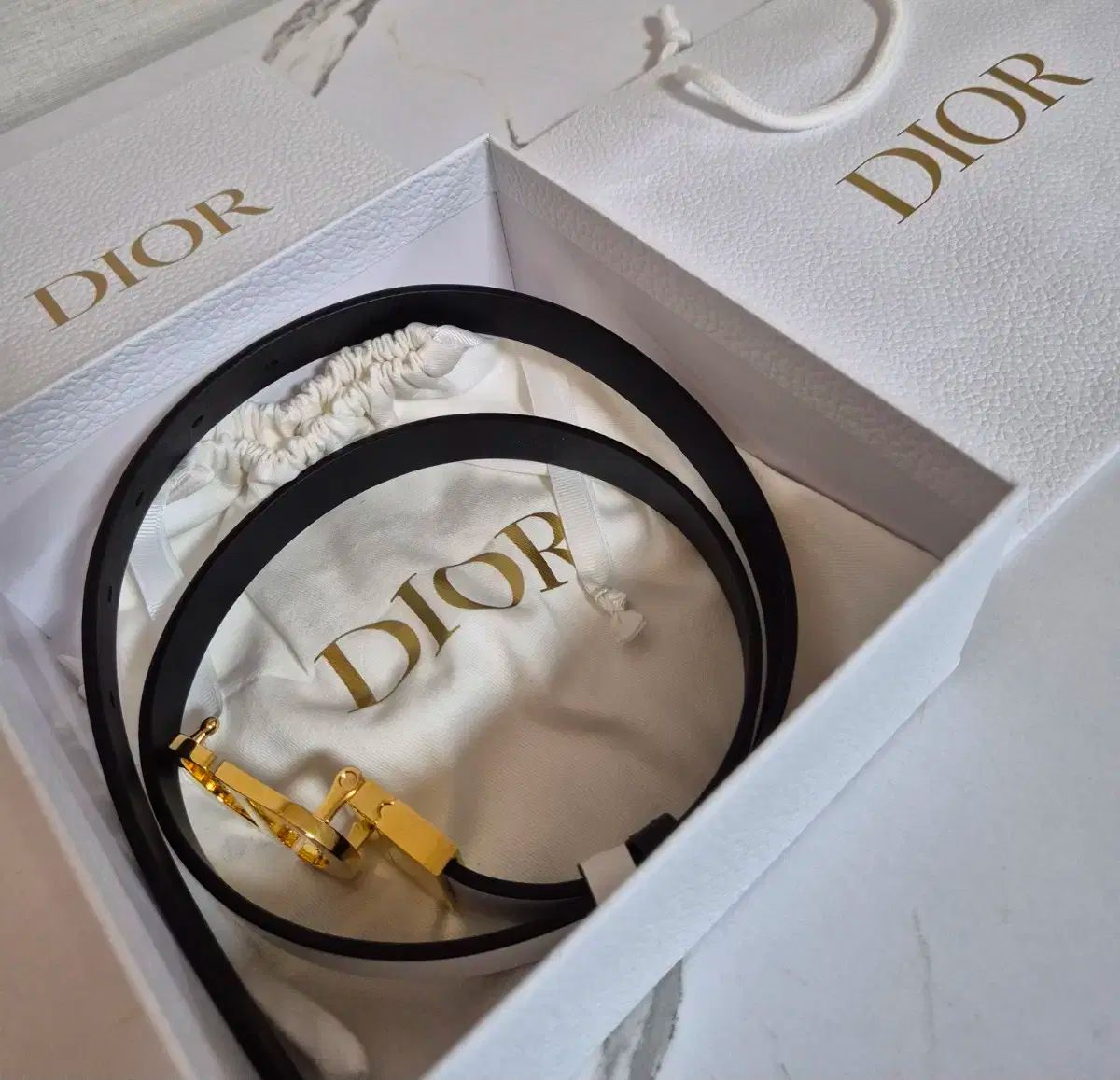 Dior ディオール モンテイン リバーシブル ベルト 80 中
